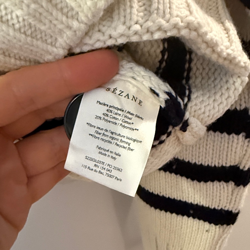 New Sezane Striped Cardigan. Medium. - Picture 5 of 9